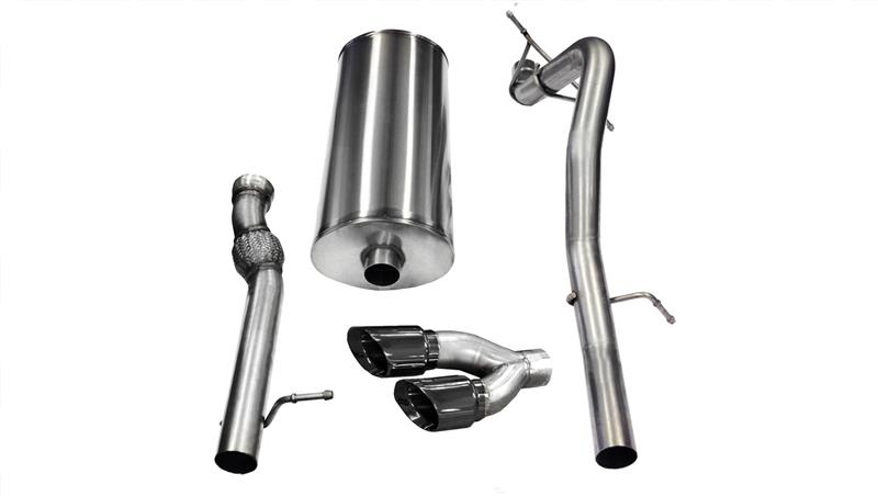 GMC Yukon Performance Exhaust - CORSA Performance - Cat-Back Single Side with Twin 4in Black Pro-Series Tips - Black - `11-`14